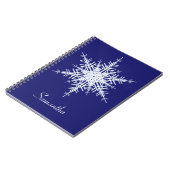 Snowy Blue Snowflake Notebook Notizblock (Linke Seite)