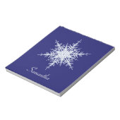 Snowy Blue Snowflake Notepad Notizblock (Rotiert)
