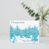 Snowy Blue Trees - С о ж Р д с е Postkarte (Stehend Vorderseite)