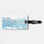 Snowy Blue Trees Gepäckanhänger (Rückseite horizontal)