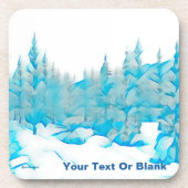 Snowy Blue Trees Getränkeuntersetzer (Vorderseite)