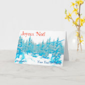 Snowy Blue Trees - Joyeux Noël Karte (Gelbe Blume)