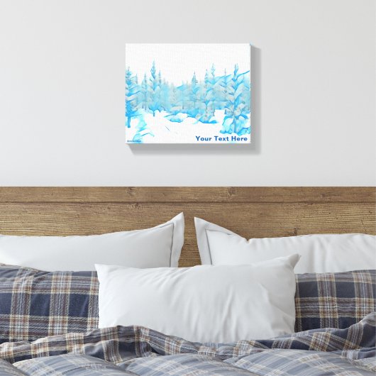 Snowy Blue Trees Leinwanddruck (Insitu (Schlafzimmer))