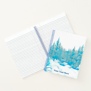 Snowy Blue Trees Notizblock