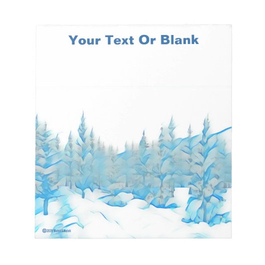 Snowy Blue Trees Notizblock (Vorderseite)