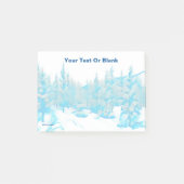 Snowy Blue Trees Post-it Klebezettel (Vorderseite)