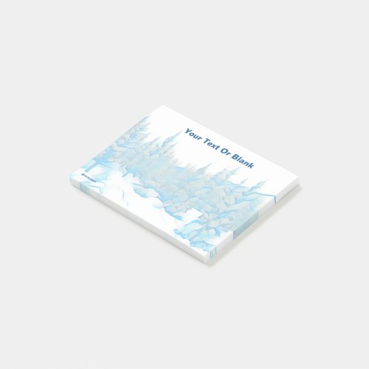 Snowy Blue Trees Post-it Klebezettel (angewinkelt)