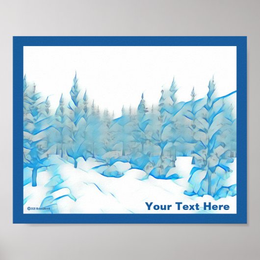 Snowy Blue Trees Poster (Vorne)