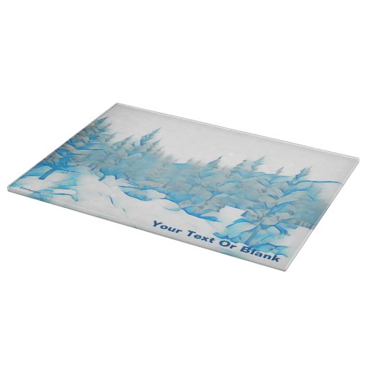 Snowy Blue Trees Schneidebrett (Ecke)