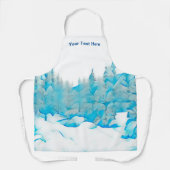 Snowy Blue Trees Schürze (Vorderseite)