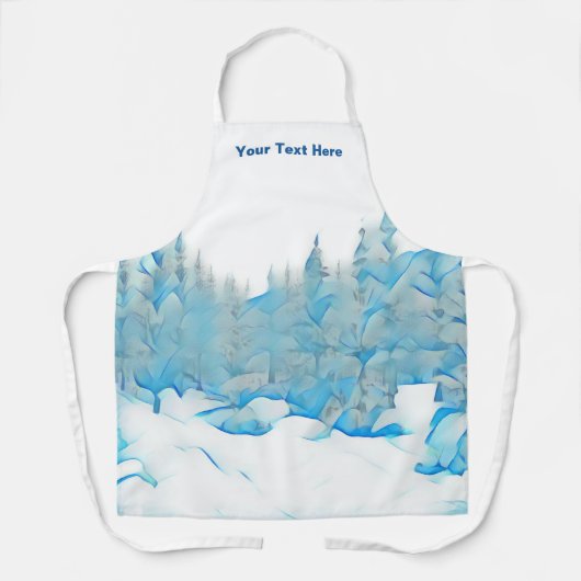 Snowy Blue Trees Schürze (Vorderseite)