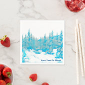 Snowy Blue Trees Serviette (Beispiel)