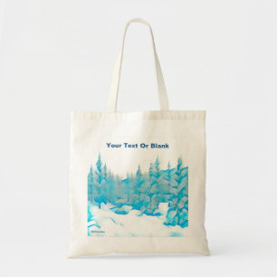 Snowy Blue Trees Tragetasche