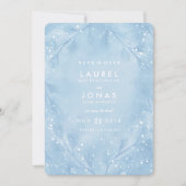 Snowy Blue Winter Wedding Save the Date Cards (Vorderseite)