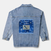 Snowy Bluebird Notecard Jeansjacke (Rückseite)