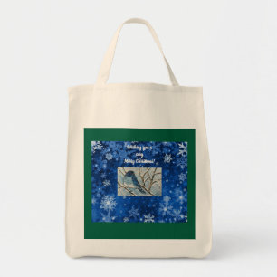 Snowy Bluebird Notecard Tragetasche