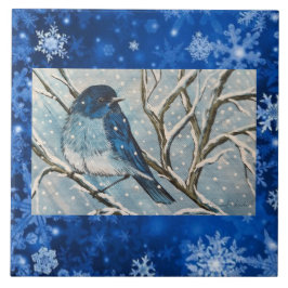 Snowy Bluebird Tile Fliese