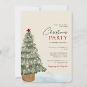 Snowy Boho Weihnachtsbaum Modernes Weihnachtsfest  Einladung (Vorderseite)