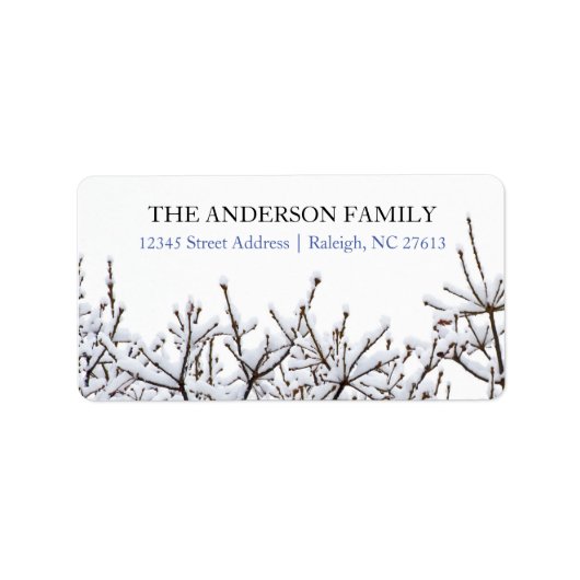 Snowy Branches - Adressmarken Adressaufkleber (Vorne)