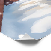 Snowy Bridge Boykin Spaniel Christmas Art Poster (Ecke)