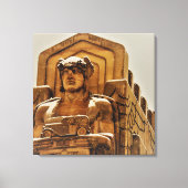 Snowy Bridge Statue Leinwanddruck (Vorderseite)