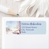 Snowy Bridge Wasserfarbe Landschaftsbild Malerei (Insitu)