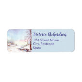 Snowy Bridge Wasserfarbe Landschaftsbild Malerei (Vorne)