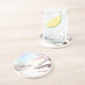 Snowy Bridge Wasserfarbe Landschaftsbild Malerei Getränkeuntersetzer (Seite)