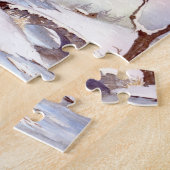 Snowy Bridge Wasserfarbe Landschaftsbild Malerei Puzzle (Seite)