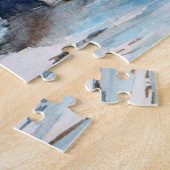 Snowy Bridge Wasserfarbe Landschaftsbild Malerei Puzzle (Seite)