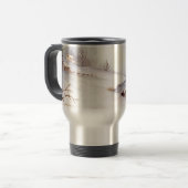 Snowy Bridge Wasserfarbenes Landschaftsbild Reisebecher (Vorderseite Links)