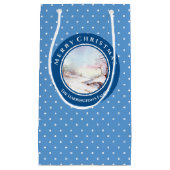 Snowy Bridge Watercolor Landschaft Weihnachten Kleine Geschenktüte (Vorderseite)