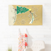 Snowy Bronze Christmas Tree Scene Banner (Insitu)