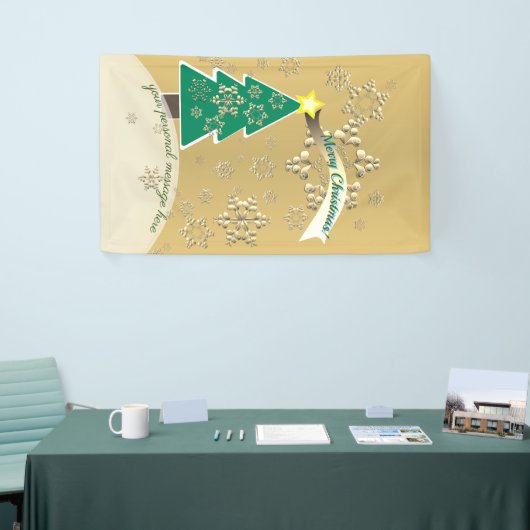 Snowy Bronze Christmas Tree Scene Banner (Messeveranstaltung)