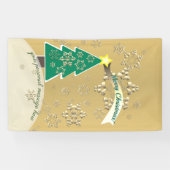 Snowy Bronze Christmas Tree Scene Banner (Horizontal)