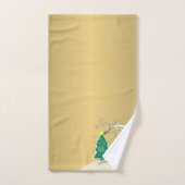 Snowy Bronze Drk Green Christmas Tree Szene Badhandtuch Set (Handtuch)