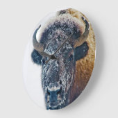 Snowy Buffalo Wall Clock Große Wanduhr (Winkel)