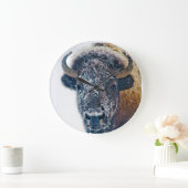 Snowy Buffalo Wall Clock Große Wanduhr (Zuhause)