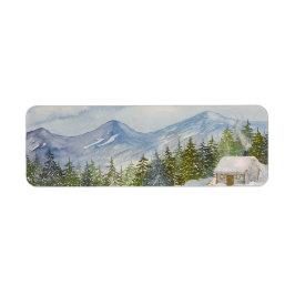 Snowy Cabin Address Labels