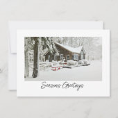 Snowy Cabin Christmas Card Mitteilungskarte (Vorderseite)