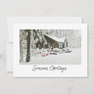 Snowy Cabin Christmas Card Mitteilungskarte