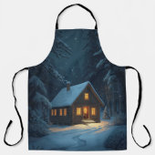 Snowy Cabin Night Apron  Schürze (Vorderseite)