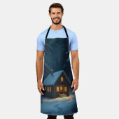 Snowy Cabin Night Apron  Schürze (Getragen)