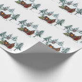 Snowy Cabin Scene Geschenkpapier (Ecke)