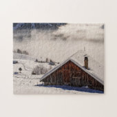 SNOWY CABIN SCENE JIGSAW PUZZLE (Horizontal)