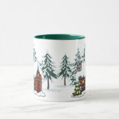 Snowy Cabin Scene Tasse (Zentrum)