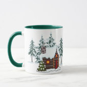 Snowy Cabin Scene Tasse (Links)
