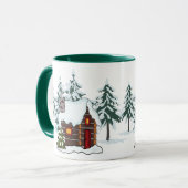 Snowy Cabin Scene Tasse (Vorderseite Links)