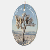Snowy California Wüste Weihnachten Keramik Ornament (Links)