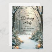 Snowy Candlelit Mattiert Evergreens Einladung (Vorne/Hinten)